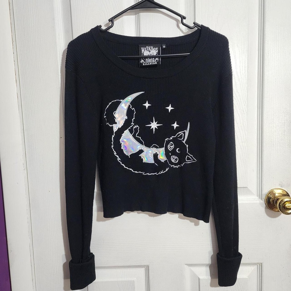 Black Kitty & Moon Sweater